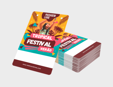 Credencial com Dois Furos Supremo 300g Sem Verniz 9x10 cm  - 4x4 - 500 unid